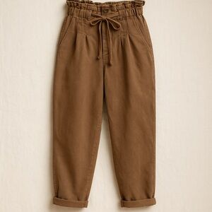 Free People Margate Pleated Trousers XS | Brown Paperbag Waist Pants Sold Out